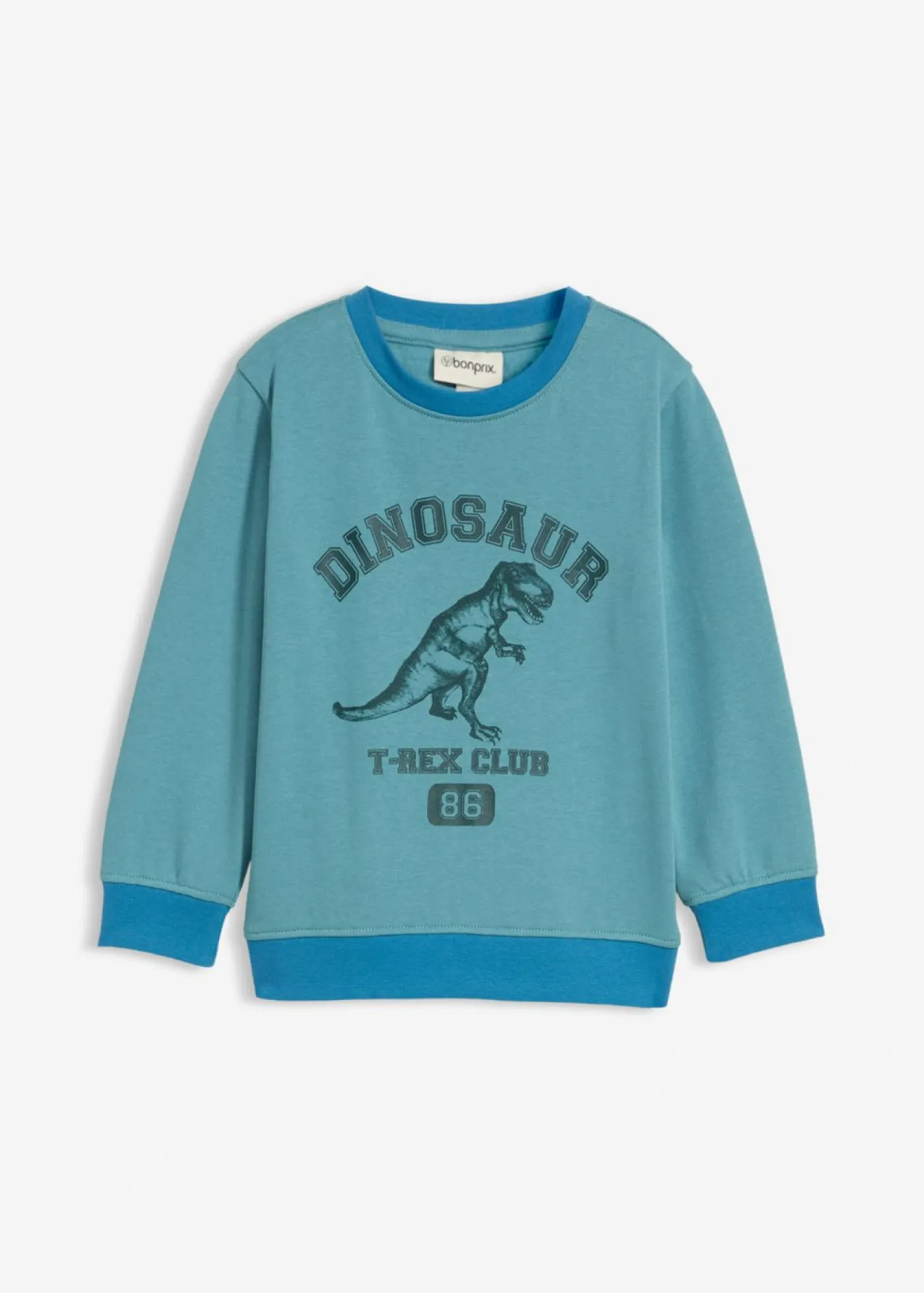 bonprix bonprix Ropa 2 A 9 Años·Sudaderas Y Jerséis>Sudadera en mezcla suave de algodón turquesa cobalto mate-verde mar