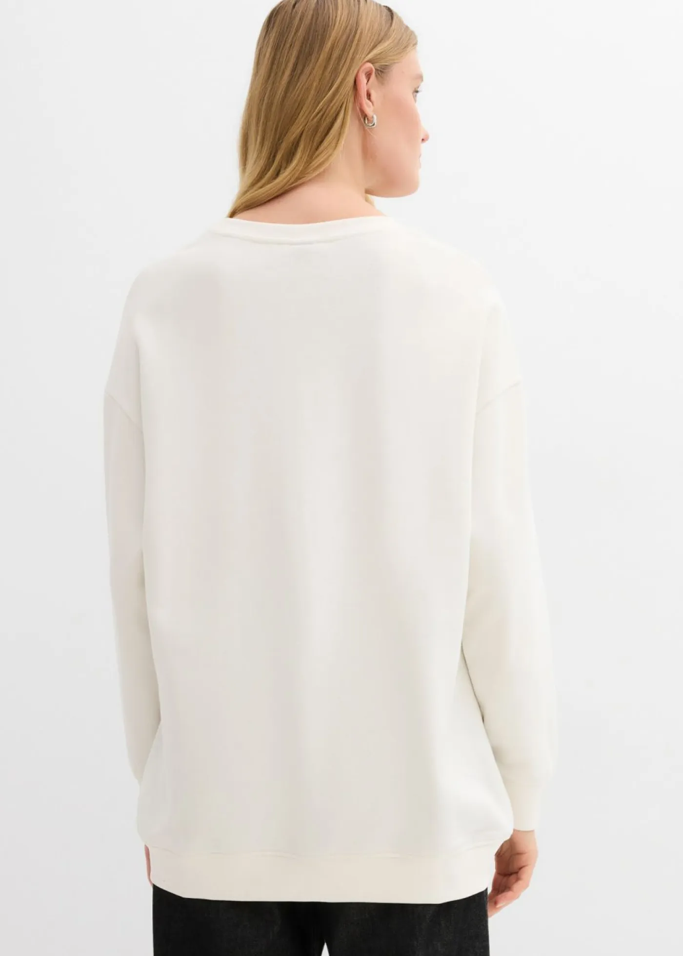 bonprix bonprix Ropa Cómoda>Sudadera holgada Blanco lana