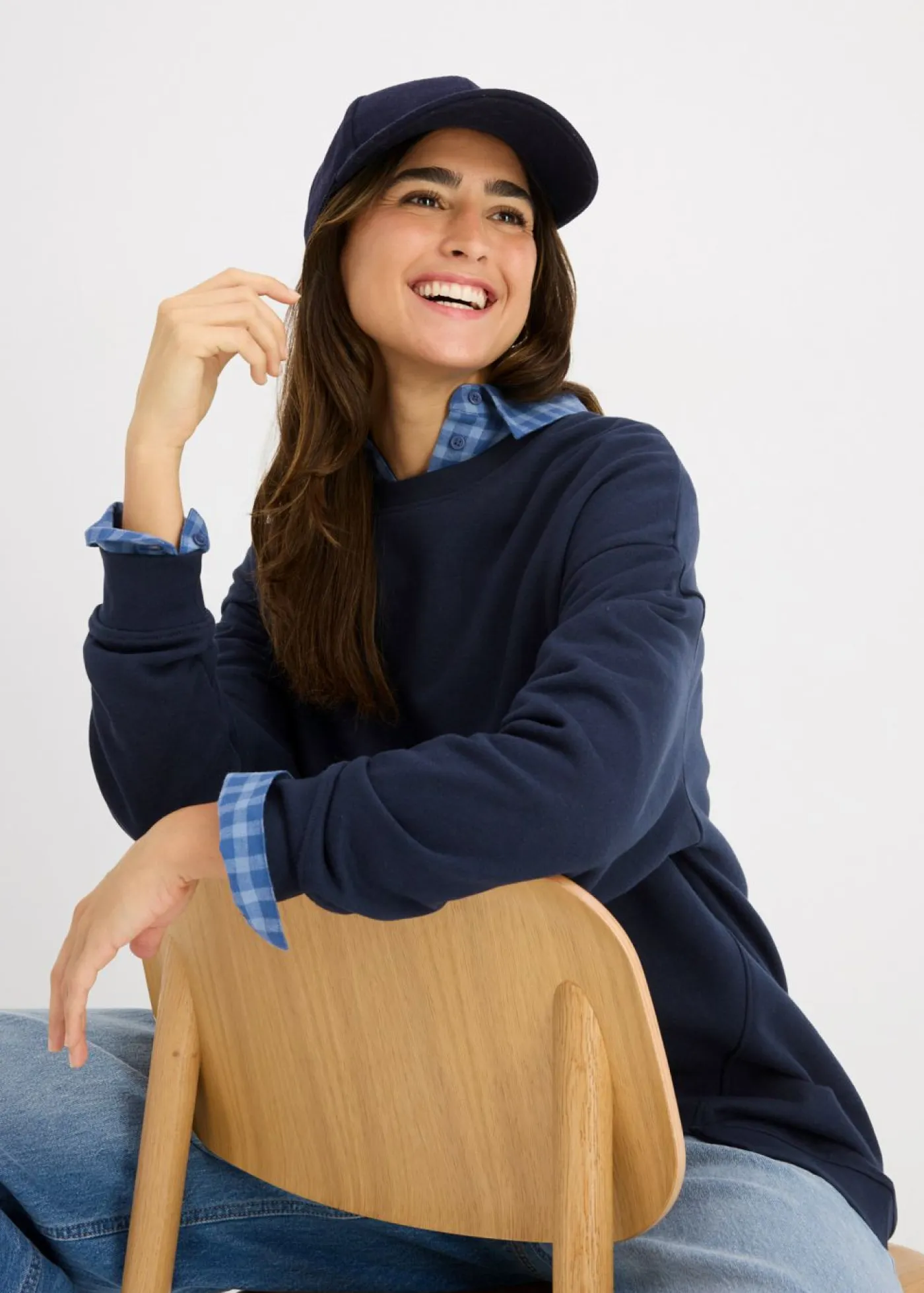 bonprix bonprix Ropa Cómoda>Sudadera holgada Azul marino