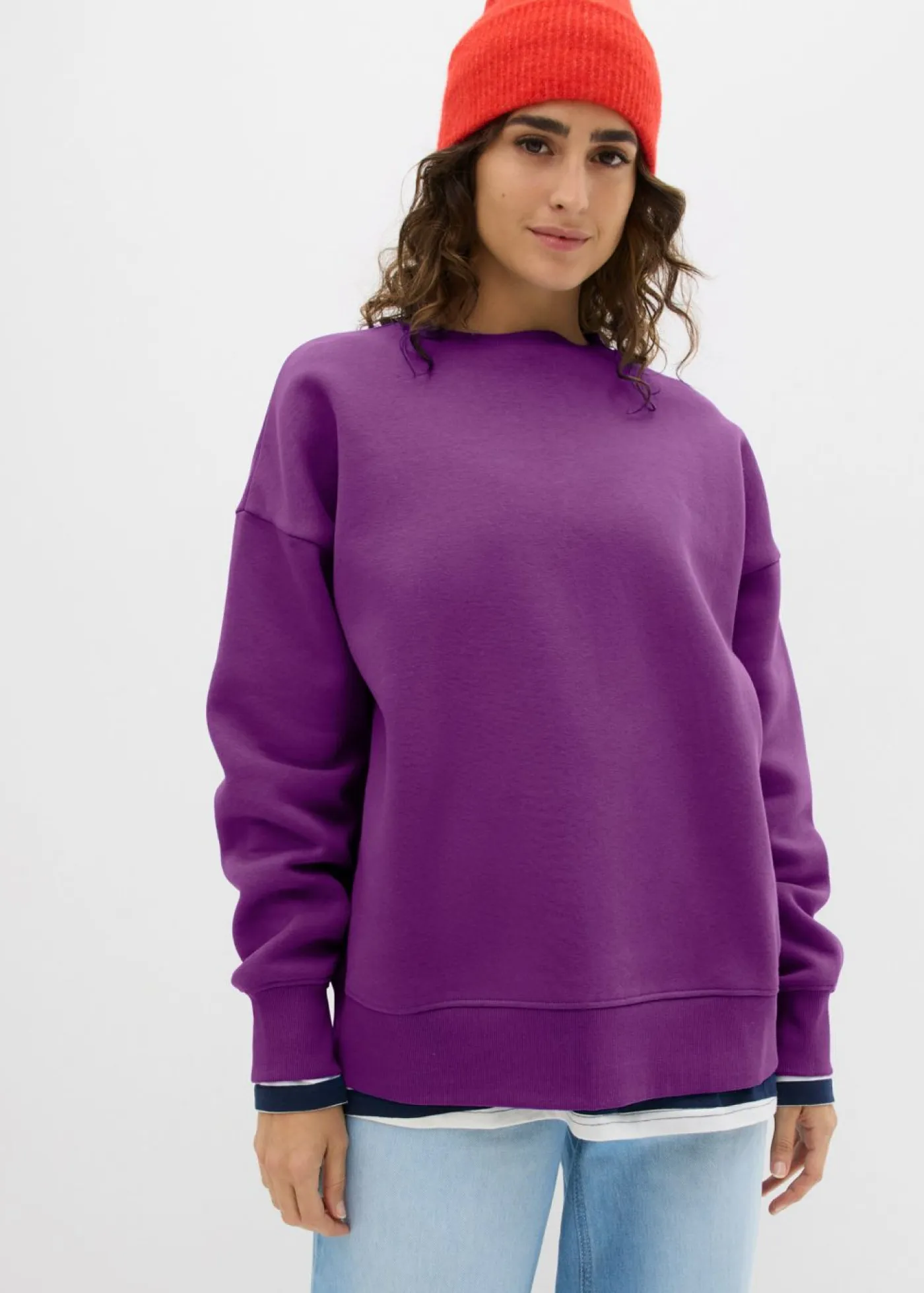 bonprix bonprix Básicos|Ropa Cómoda>Sudadera holgada Morado oscuro