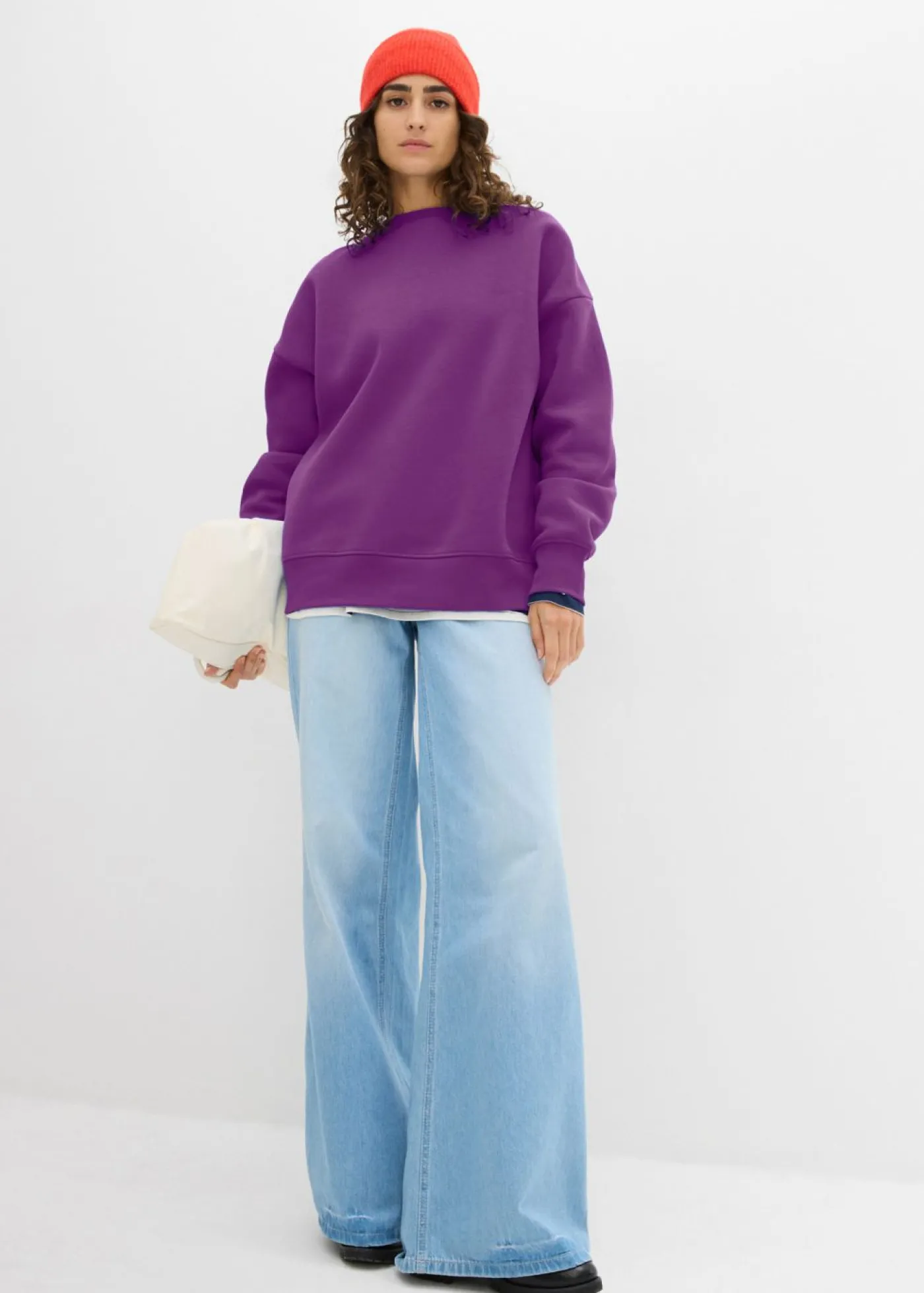 bonprix bonprix Básicos|Ropa Cómoda>Sudadera holgada Morado oscuro