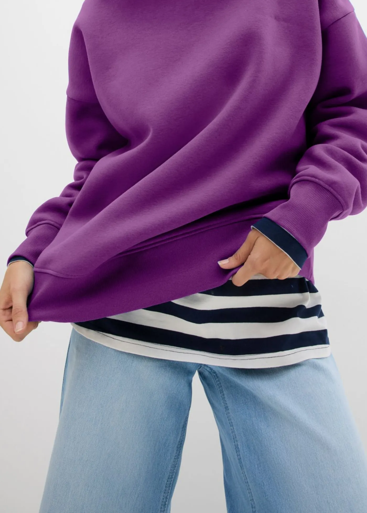 bonprix bonprix Básicos|Ropa Cómoda>Sudadera holgada Morado oscuro