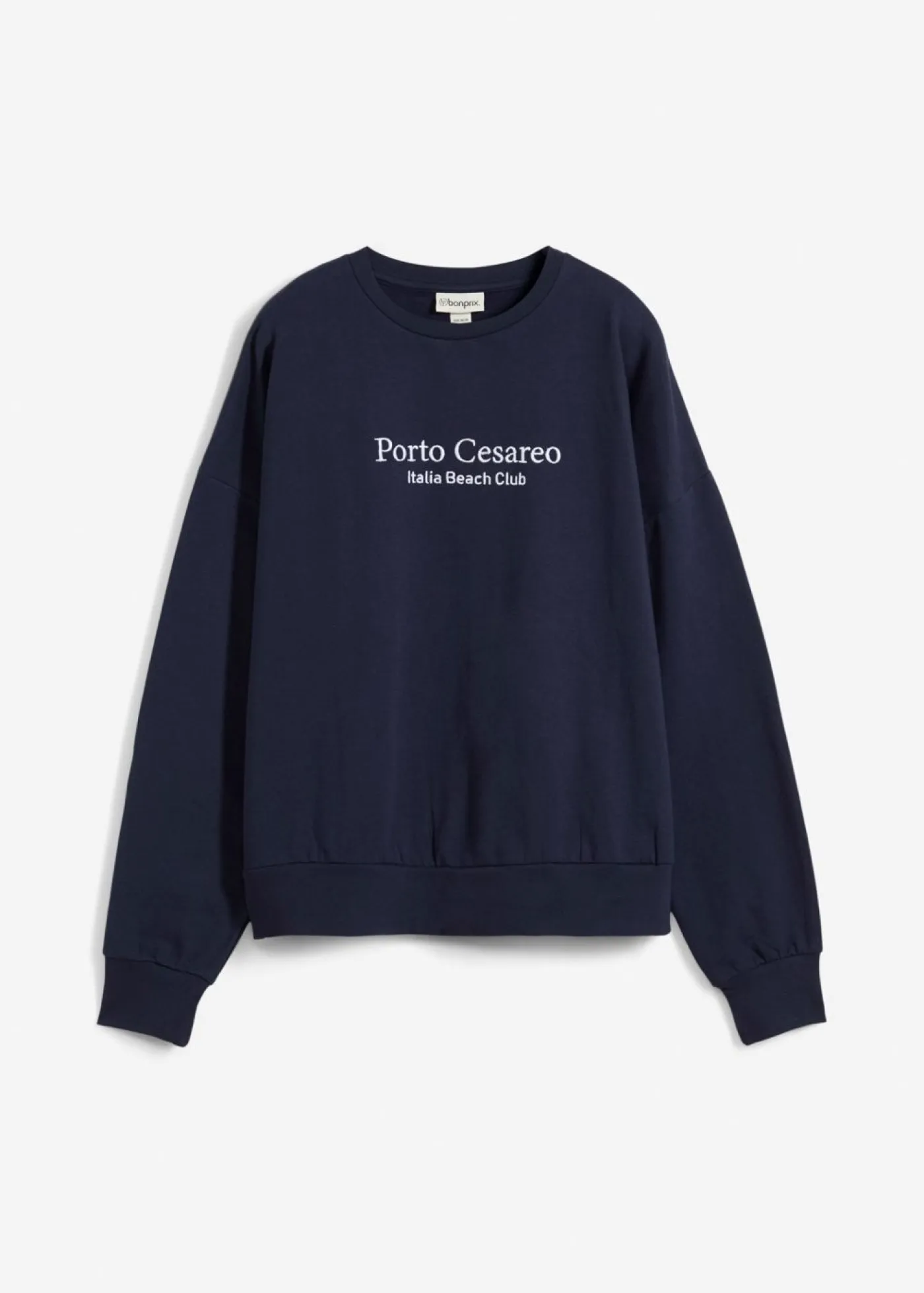 bonprix bonprix Ropa Cómoda>Sudadera holgada con bordado Azul marino