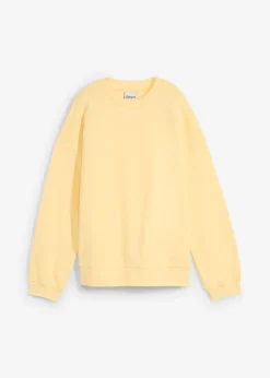 bonprix bonprix Básicos|Ropa Cómoda>Sudadera holgada de algodón puro Amarillo crema