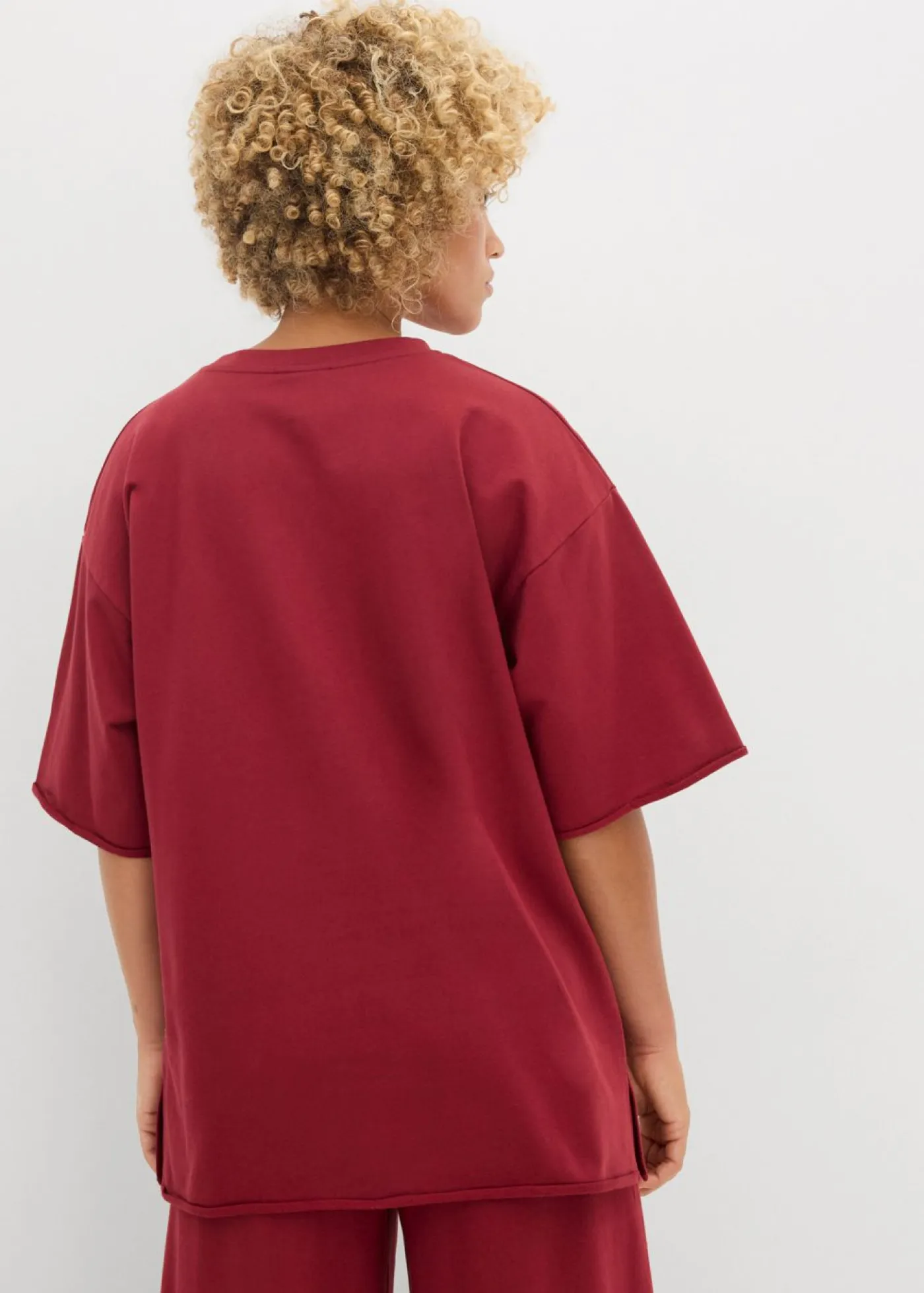 bonprix bonprix Ropa Cómoda>Sudadera larga de algodón puro Rojo