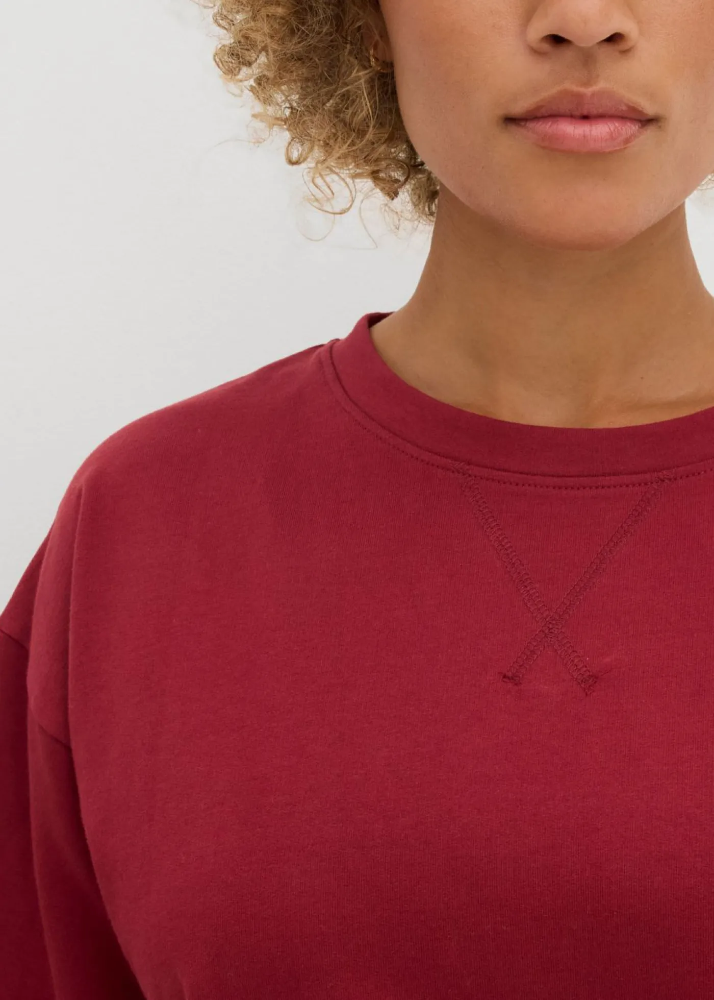 bonprix bonprix Ropa Cómoda>Sudadera larga de algodón puro Rojo