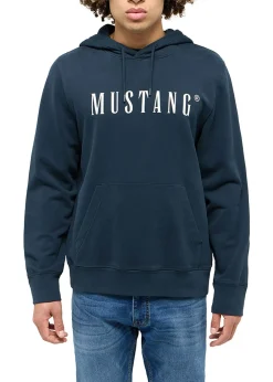 bonprix Mustang Jeans Chándals>Sudadera Mustang Bronson de algodón ecológico puro con capucha Azul marino