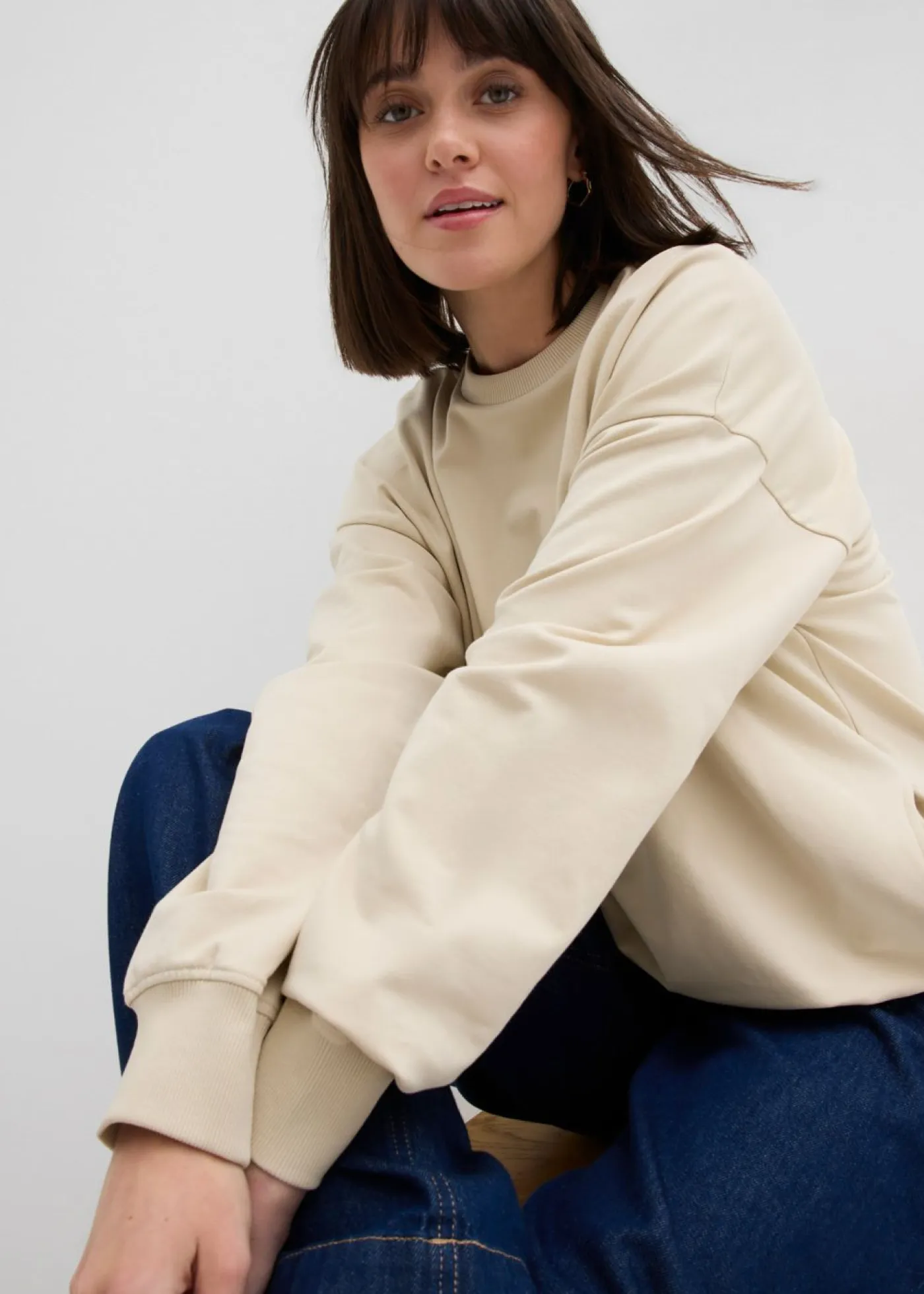 bonprix bonprix Ropa Cómoda>Sudadera oversize Arena claro