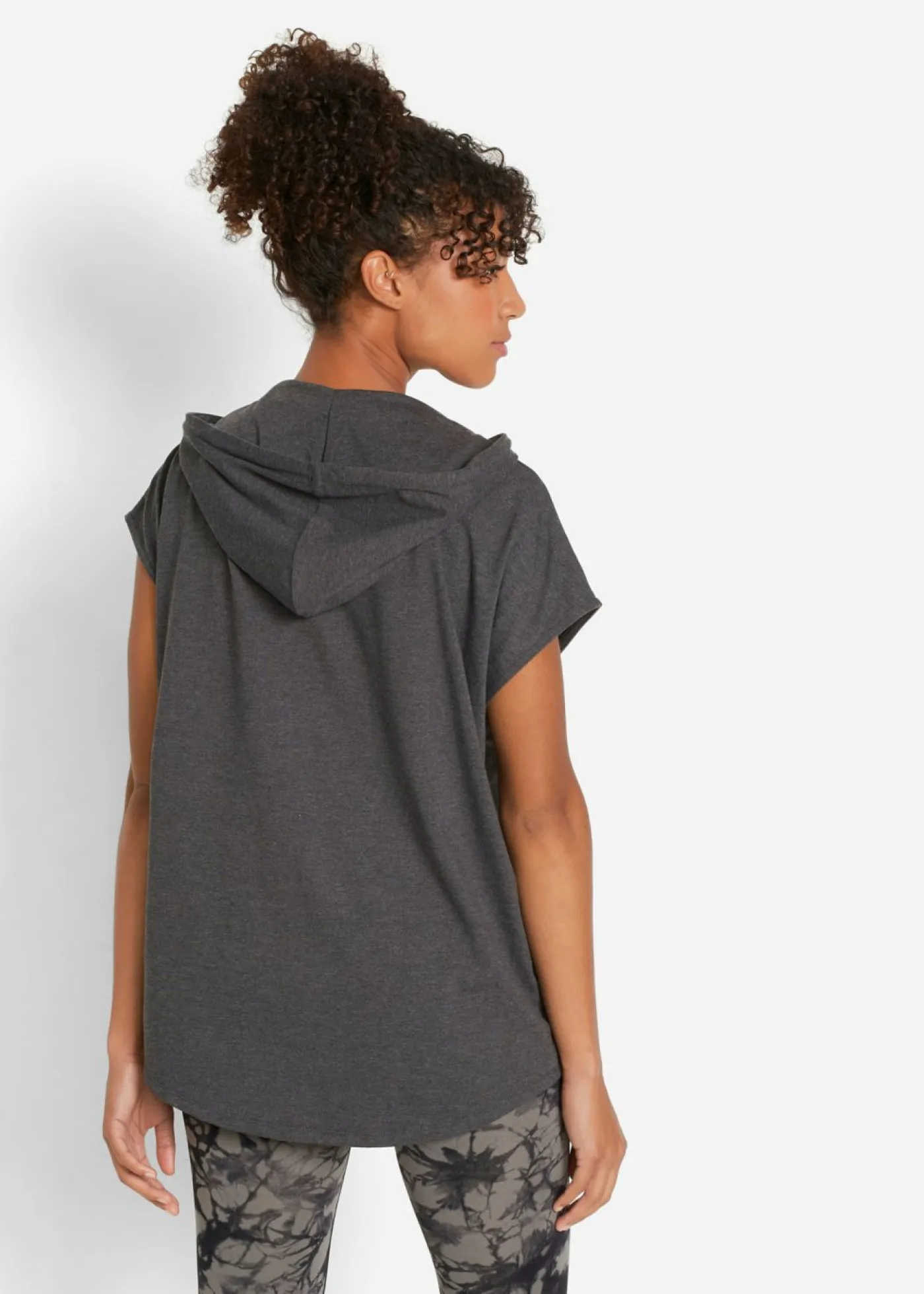 bonprix bonprix Ropa Deportiva|Ropa Cómoda>Sudadera oversize con capucha Antracita jaspeado