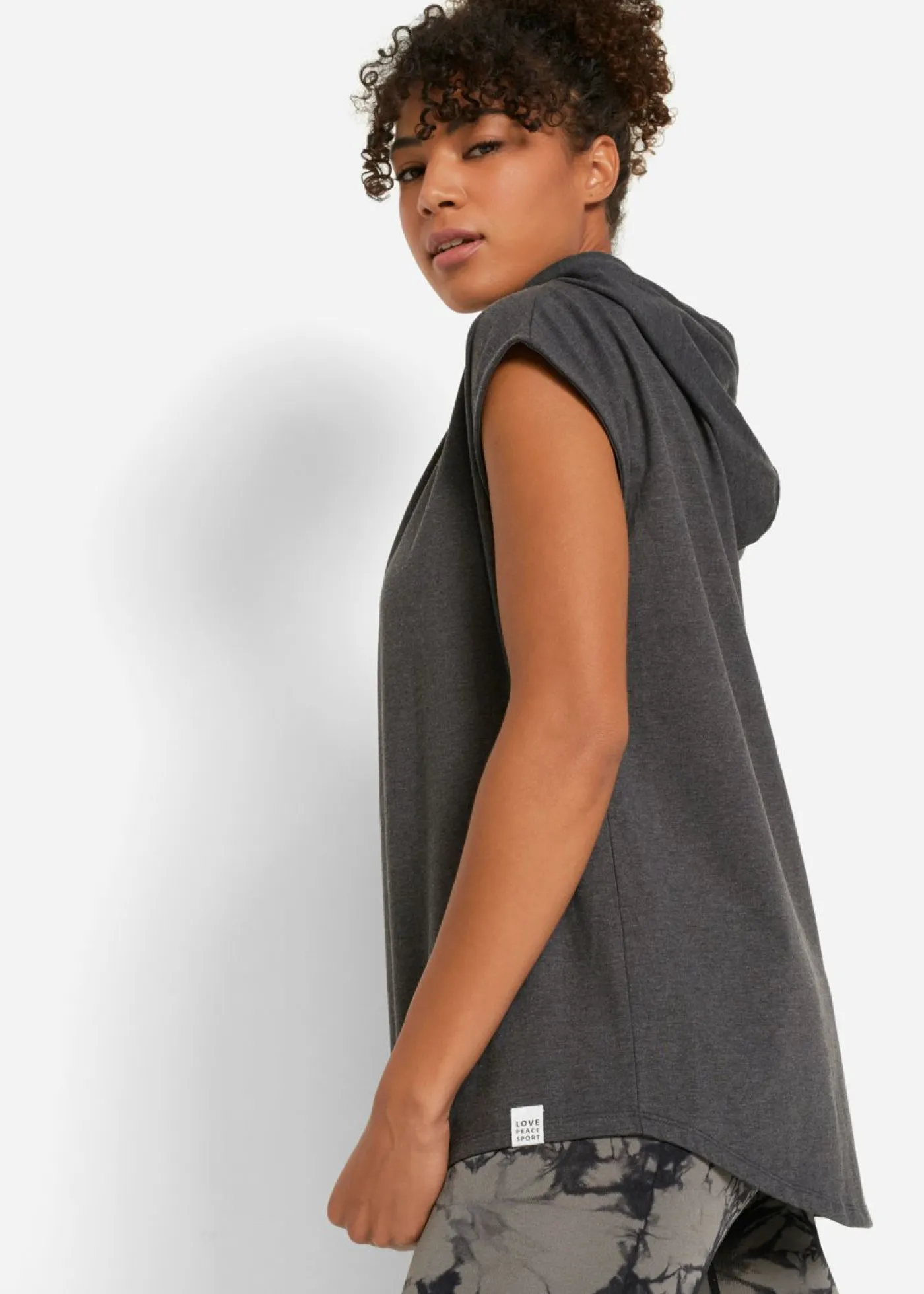 bonprix bonprix Ropa Deportiva|Ropa Cómoda>Sudadera oversize con capucha Antracita jaspeado