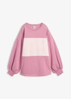 bonprix bonprix Ropa Cómoda|Novedades>Sudadera oversize de algodón orgánico Malva-rosa claro