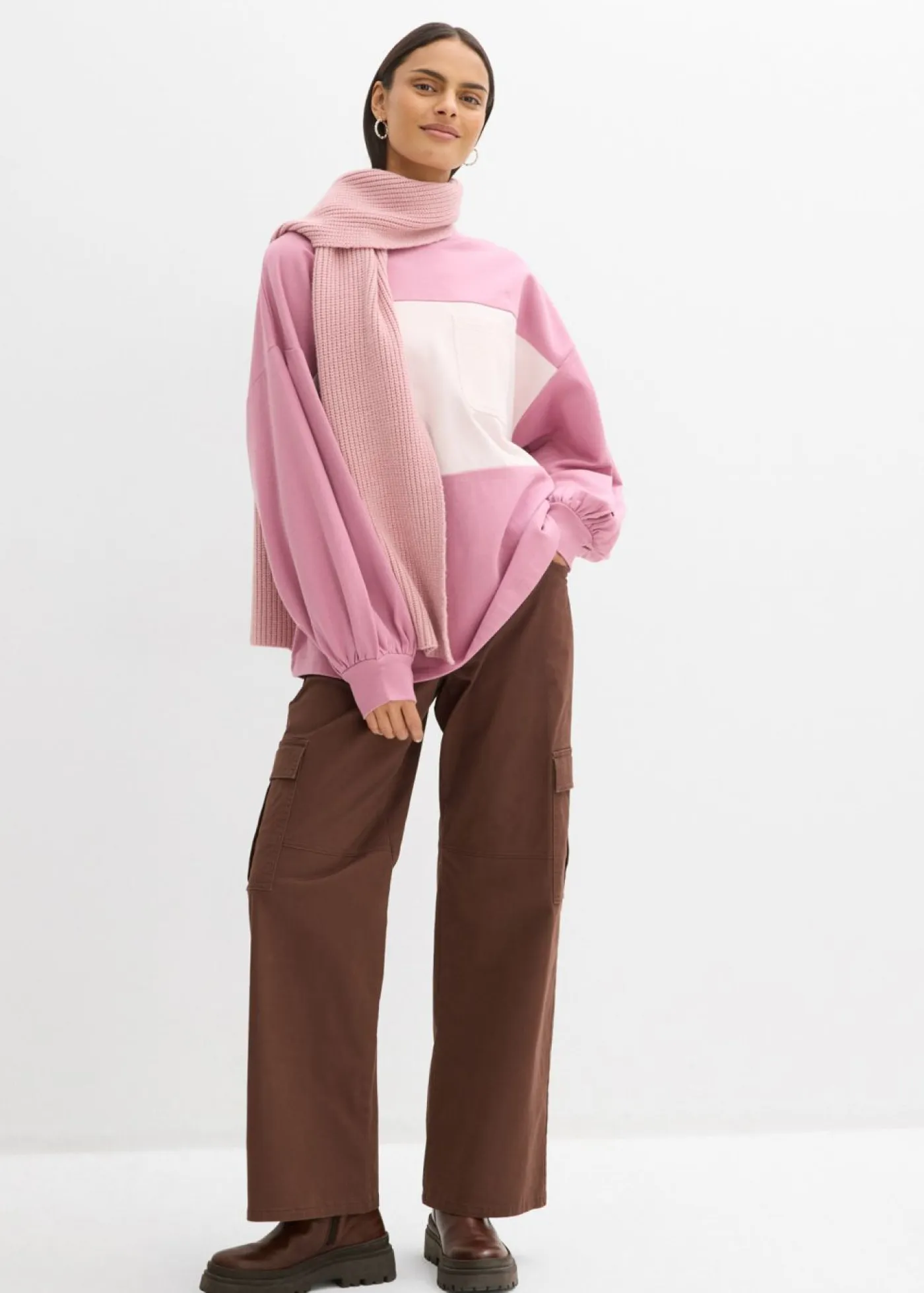 bonprix bonprix Ropa Cómoda|Novedades>Sudadera oversize de algodón orgánico Malva-rosa claro