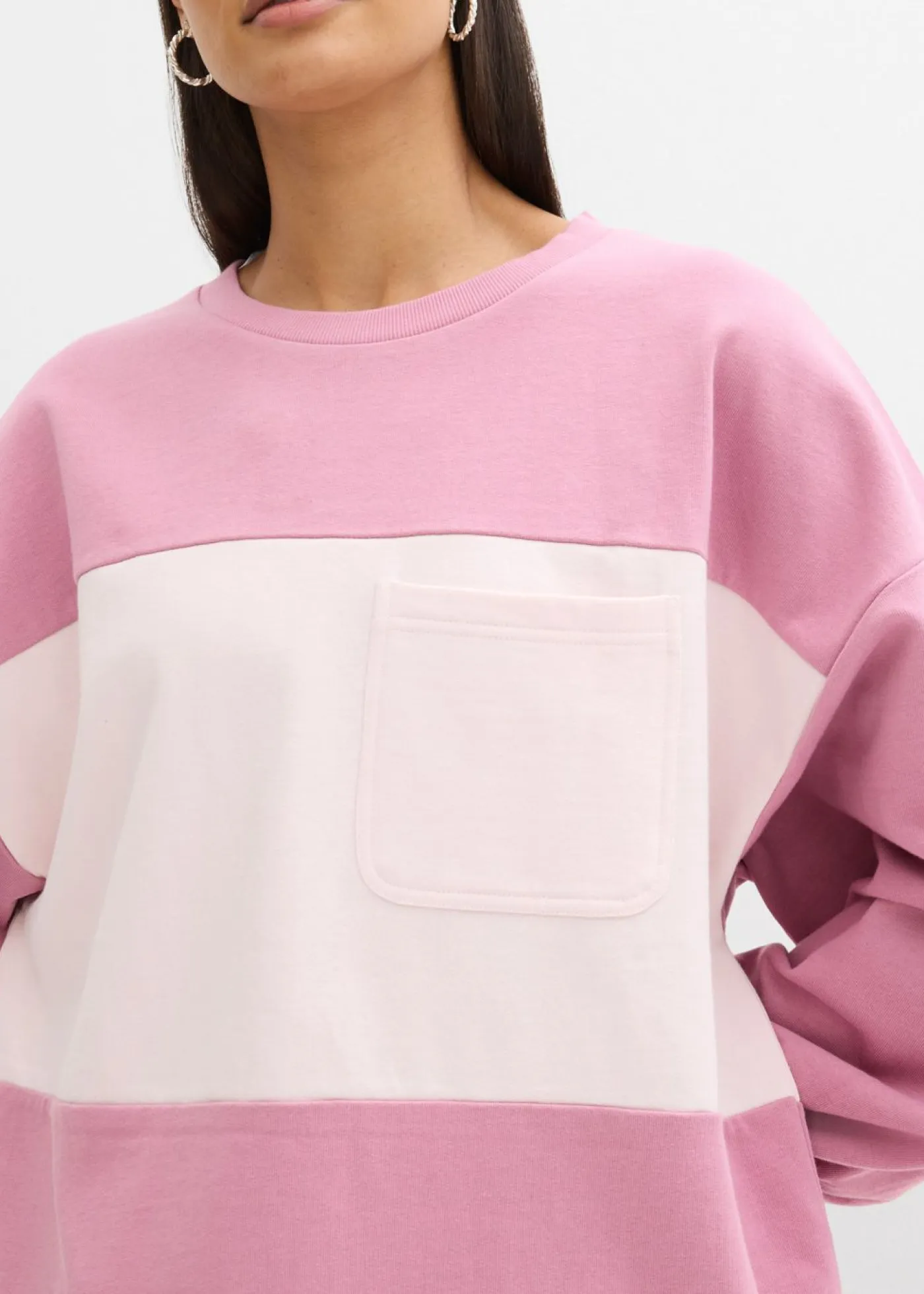 bonprix bonprix Ropa Cómoda|Novedades>Sudadera oversize de algodón orgánico Malva-rosa claro