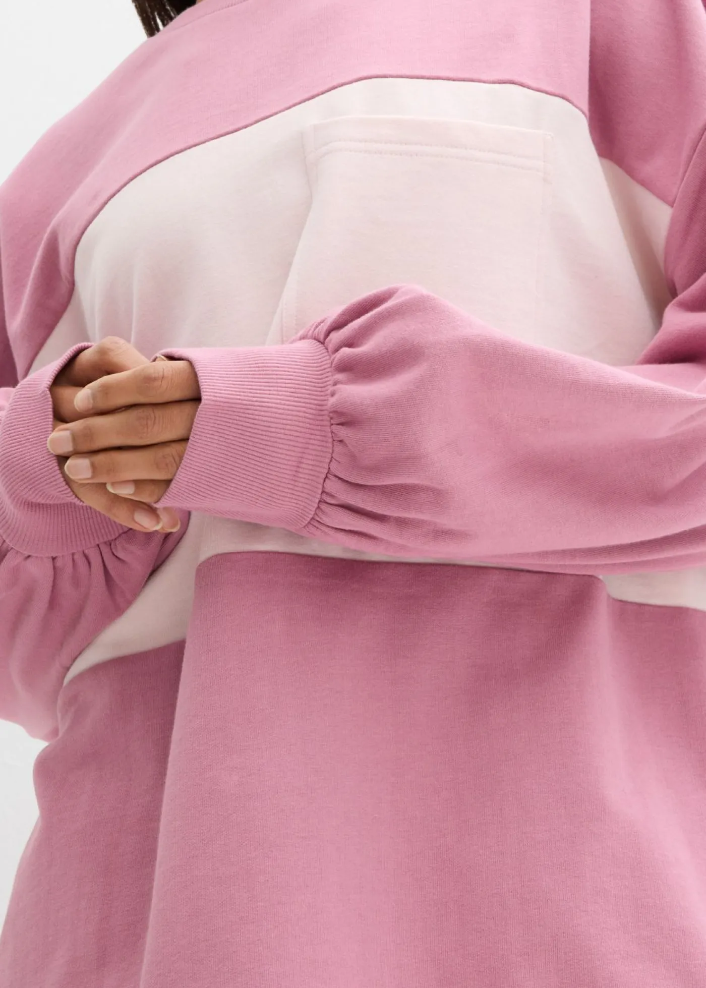 bonprix bonprix Ropa Cómoda|Novedades>Sudadera oversize de algodón orgánico Malva-rosa claro