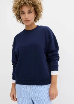bonprix bonprix Ropa Cómoda|Novedades>Sudadera oversize de algodón orgánico Azul marino