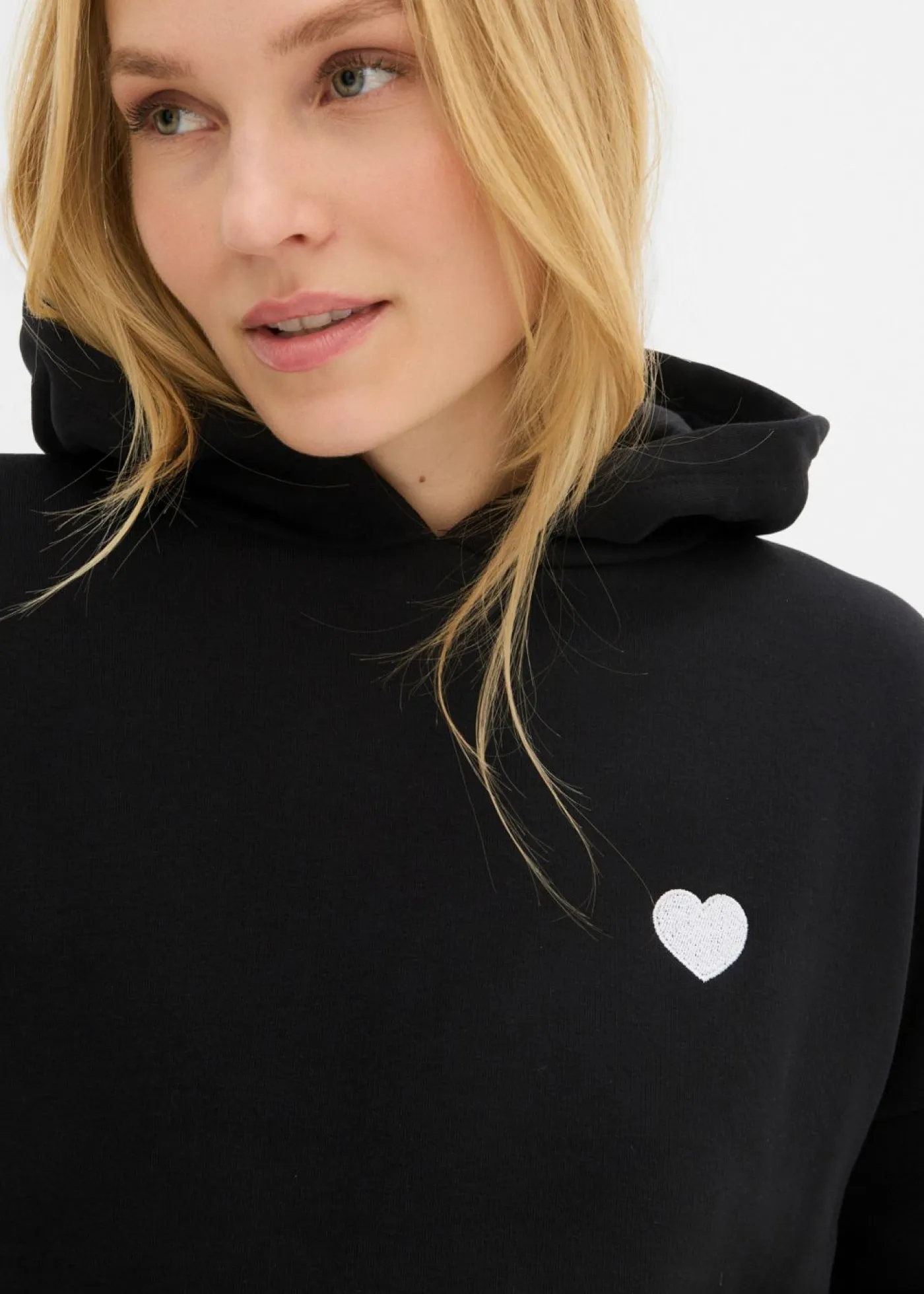 bonprix bonprix Ropa Cómoda|Novedades>Sudadera oversize de mezcla de algodón suave con capucha Negro estampado