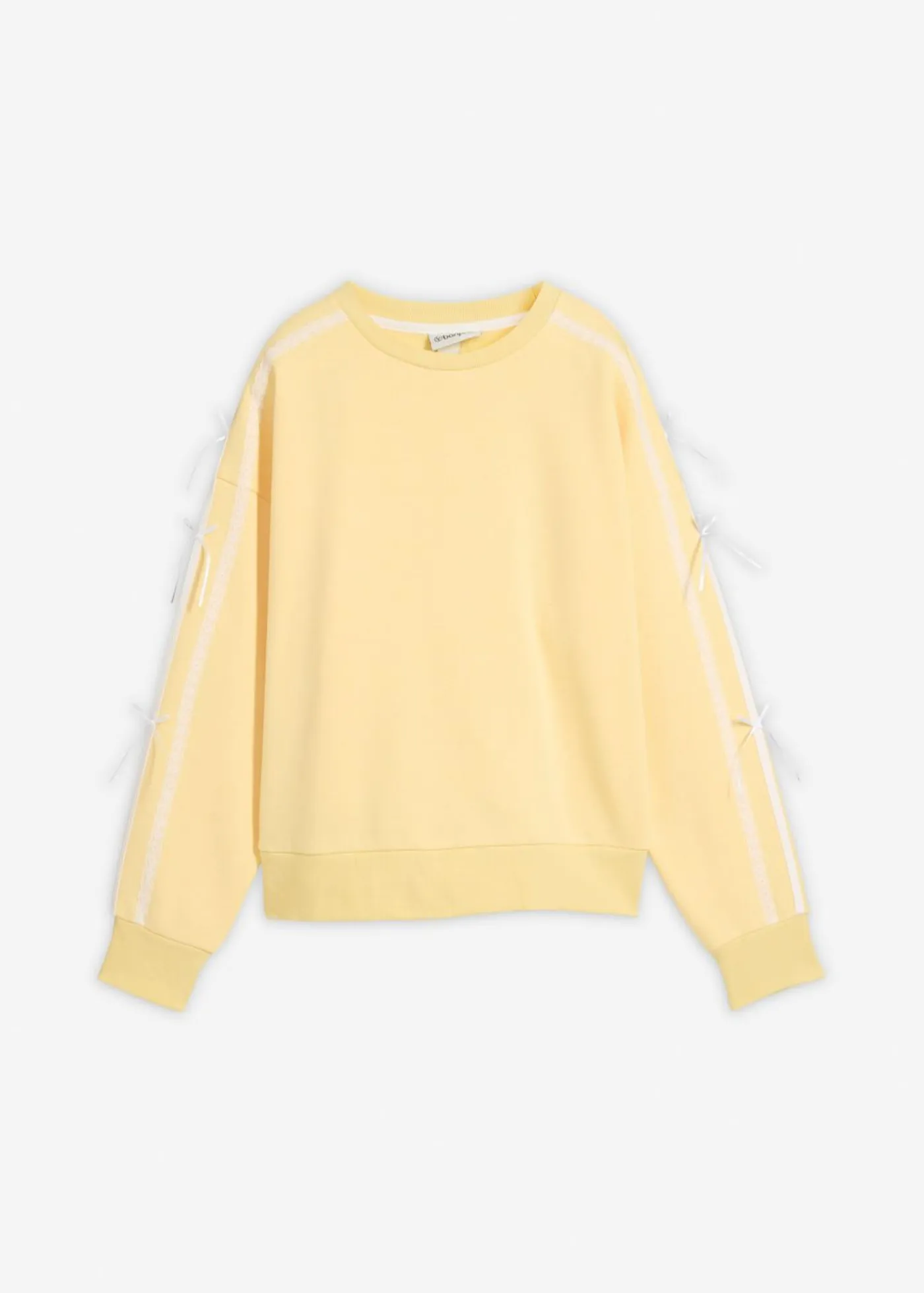 bonprix bonprix Ropa Cómoda>Sudadera oversize en suave mezcla de algodón Amarillo claro-blanco lana