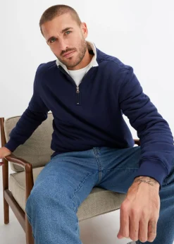 Hombre bonprix bonprix Sudadera térmica con cuello tipo troyer y forro cálido