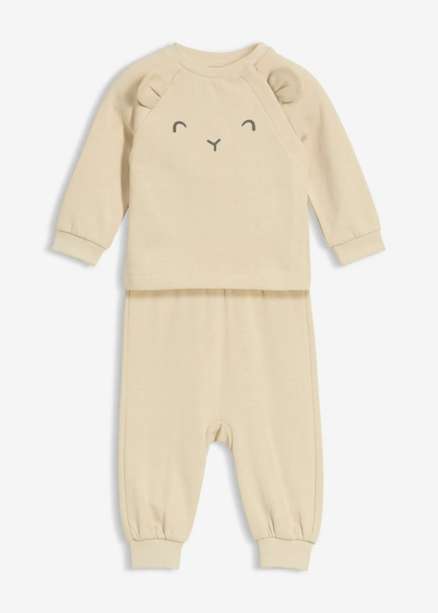 bonprix bonprix Pantalones|Partes De Arriba>Sudadera y pantalón suaves de algodón orgánico (2 piezas) arena claro-antracita moteado