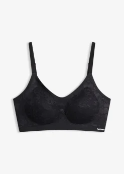 bonprix bonprix Sin Costuras|Sujetadores>Sujetador acolchado Feel Comfort sin aros con encaje Negro