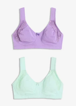 Mujer bonprix bonprix Sujetador básico de algodón sin aros (2 unidades)