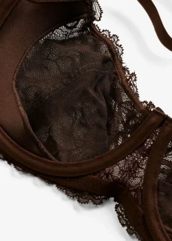 Mujer bonprix bonprix Sujetador con aros, guateado lateral y encaje delicado
