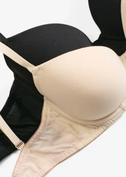 bonprix bonprix Básicos|Sujetadores>Sujetador con aros y algodón orgánico (2 unidades) Beige arena-negro