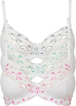 Mujer bonprix bonprix Sujetador con aros y encaje delicado (3 unidades)