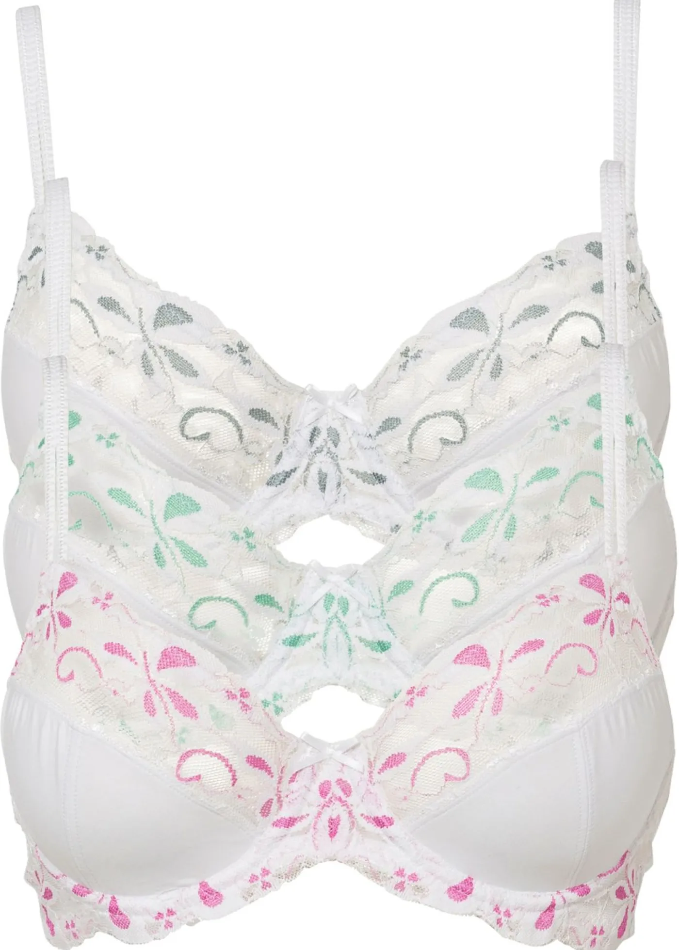 Mujer bonprix bonprix Sujetador con aros y encaje delicado (3 unidades)