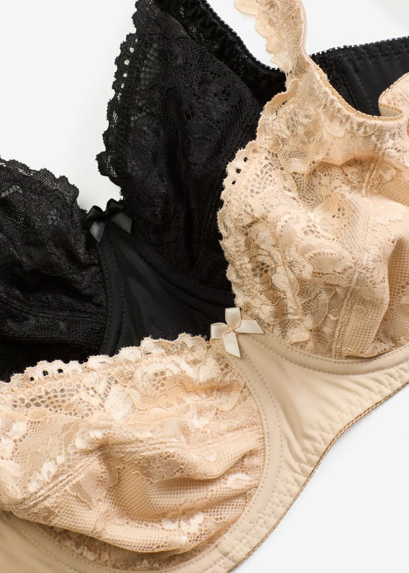 Mujer bonprix bonprix Sujetador con aros y encaje delicado (2 unidades)