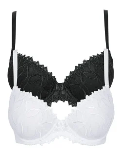 bonprix bonprix Lencería>Sujetador con bordado delicado (2 unidades) Negro-blanco
