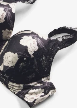 Mujer bonprix bonprix Sujetador con efecto brillante y detalles de encaje