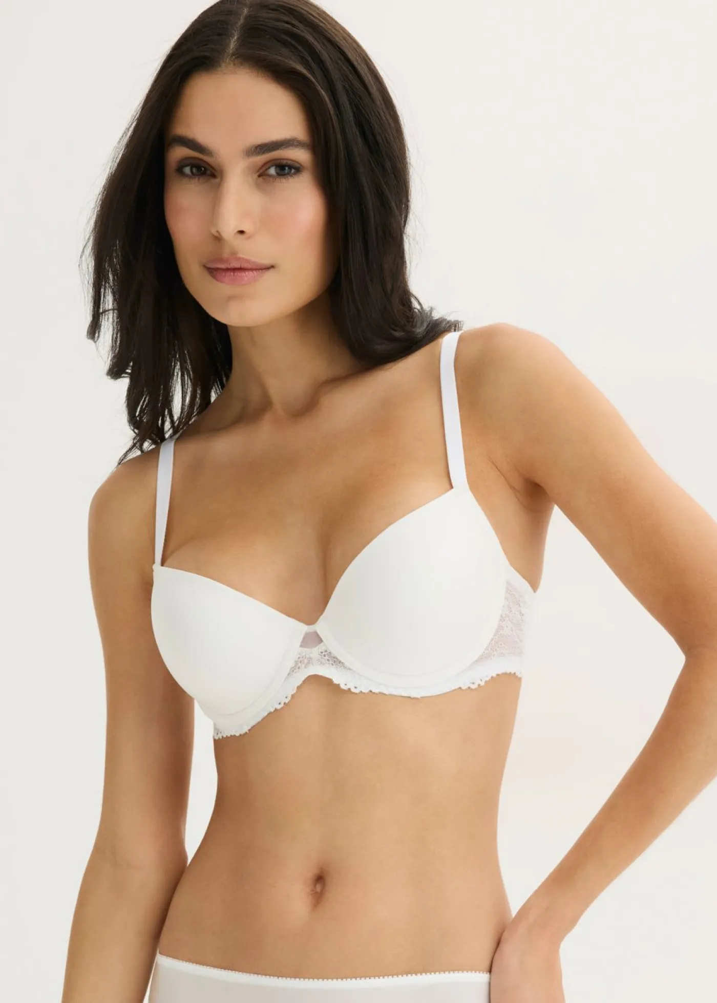 bonprix bonprix Sujetadores|Sujetadores De Copa E A H>Sujetador con encaje delicado Blanco lana