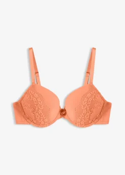bonprix bonprix Ropa Interior De Algodón|Novedades>Sujetador de algodón orgánico y encaje con aros papaya suave