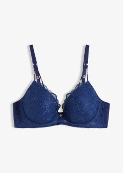 bonprix bonprix Sujetadores|Sujetadores De Copa E A H>Sujetador de bordado elegante Azul oxford