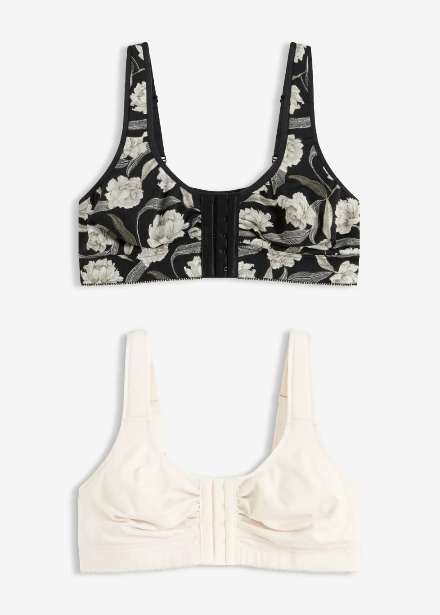 Mujer bonprix bonprix Sujetador de cierre frontal, sin aros, con algodón orgánico (2 unidades)