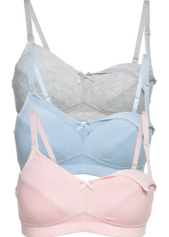 Mujer bonprix bonprix Sujetador de lactancia sin aros (3 unidades) con algodón orgánico