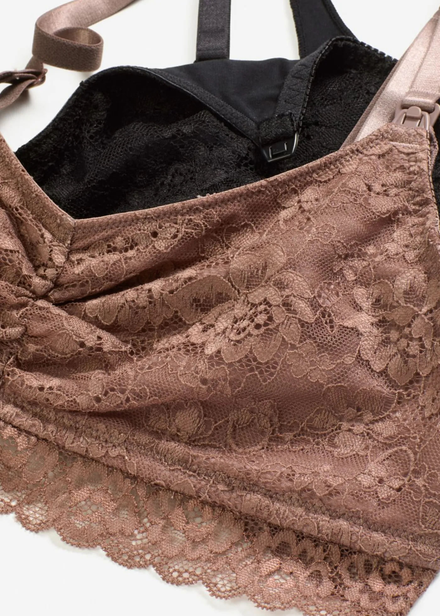 Mujer bonprix bonprix Sujetador de lactancia sin aros con encaje y algodón orgánico (2 unidades)