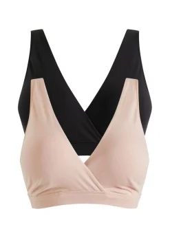 Mujer bonprix bonprix Sujetador de lactancia sin aros con algodón orgánico (2 unidades)