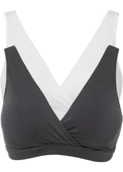 Mujer bonprix bonprix Sujetador de lactancia sin aros con algodón orgánico (2 unidades)