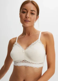 bonprix bonprix Premamá Y Lactancia|Ropa Interior De Algodón>Sujetador de lactancia sin aros (2 unidades) de algodón orgánico Crema + marrón mate