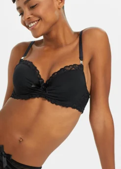 bonprix bonprix Sujetadores|Sujetadores De Copa E A H>Sujetador de poliamida reciclada Negro