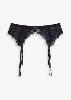 bonprix bonprix Lencería|Lencería Sexy>Sujetador de tirantes halter con delicado encaje fino Negro-azul marino