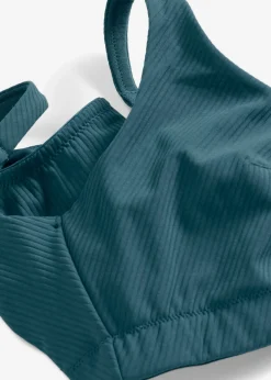 bonprix bonprix Sujetadores De Copa E A H|Sujetadores>Sujetador deportivo de tejido acanalado con sujeción ligera Verde petróleo