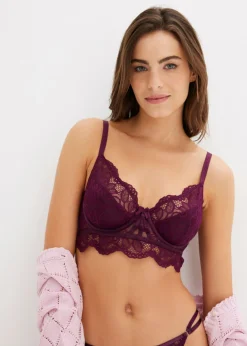 Mujer bonprix bonprix Sujetador largo de encaje delicado