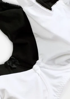 bonprix bonprix Ropa Interior De Algodón>Sujetador reductor básico de algodón orgánico con aros (2 unidades) Negro-blanco