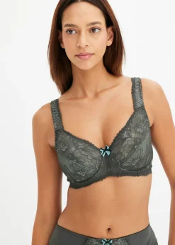 bonprix bonprix Sujetadores|Sujetadores De Copa E A H>Sujetador reductor con aros antracita-verde