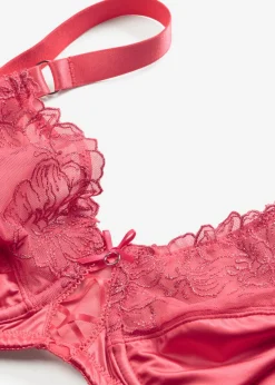 bonprix bonprix Sujetadores De Copa E A H>Sujetador reductor con bordado brillante de flores rosa coral