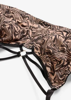 Mujer bonprix bonprix Sujetador reductor con detalles decorativos y malla estampada