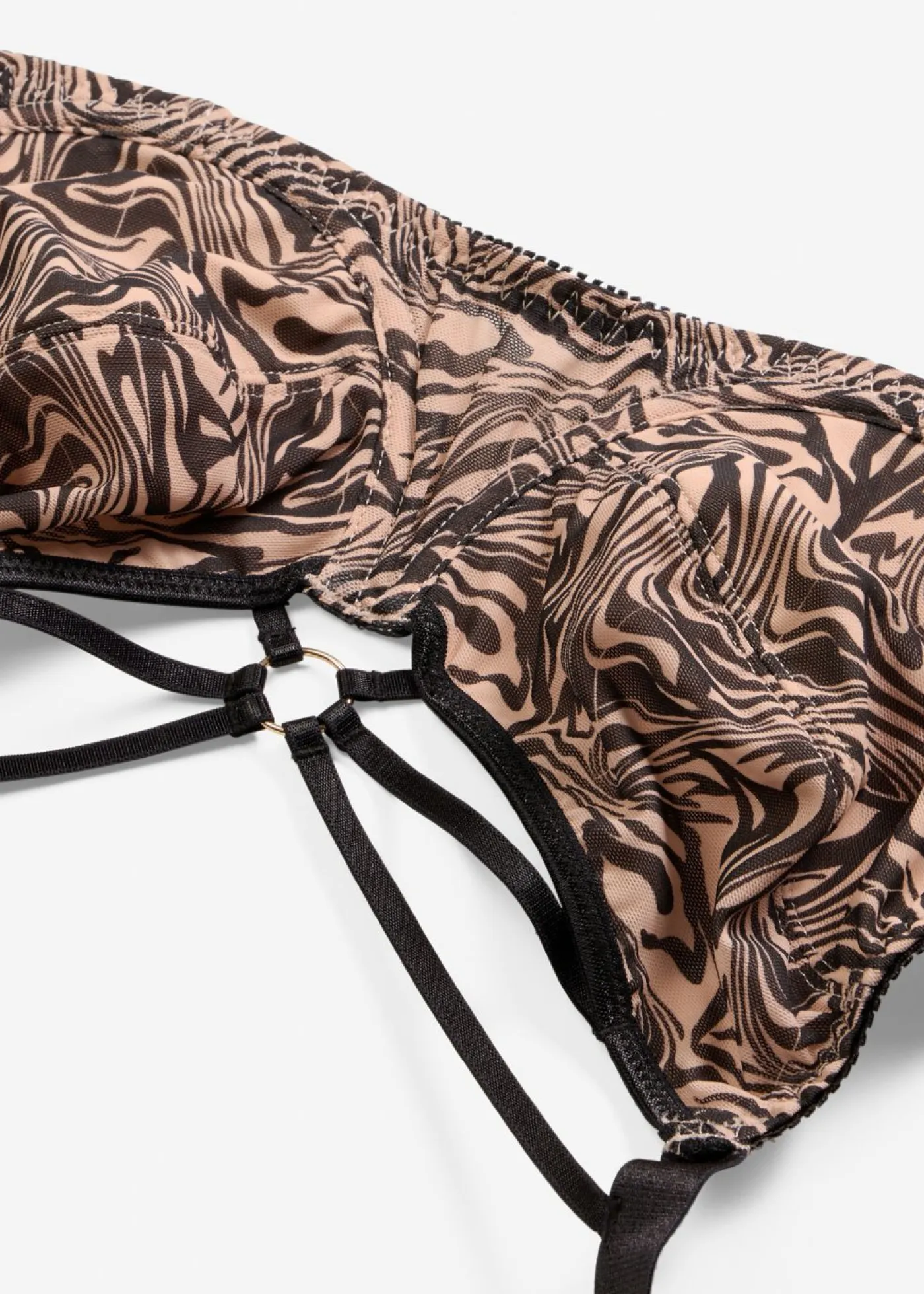 Mujer bonprix bonprix Sujetador reductor con detalles decorativos y malla estampada